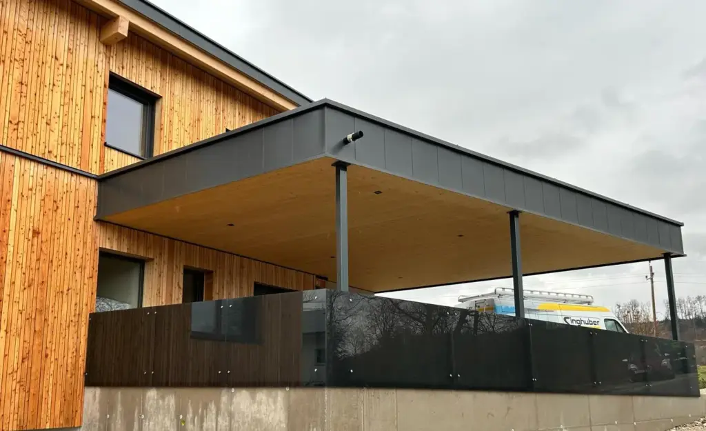 Glasgeländer Terrasse freistehend, Vorchdorf