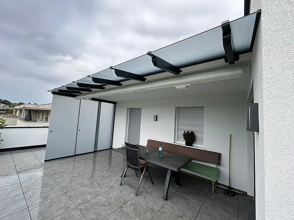 Terrassenüberdachung mit Schiebeverglasung, Thalheim bei Wels